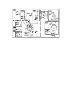 Carburetor 2 Diagram and Parts List for 185400-185499 0412-0599 Briggs and Stratton Engine